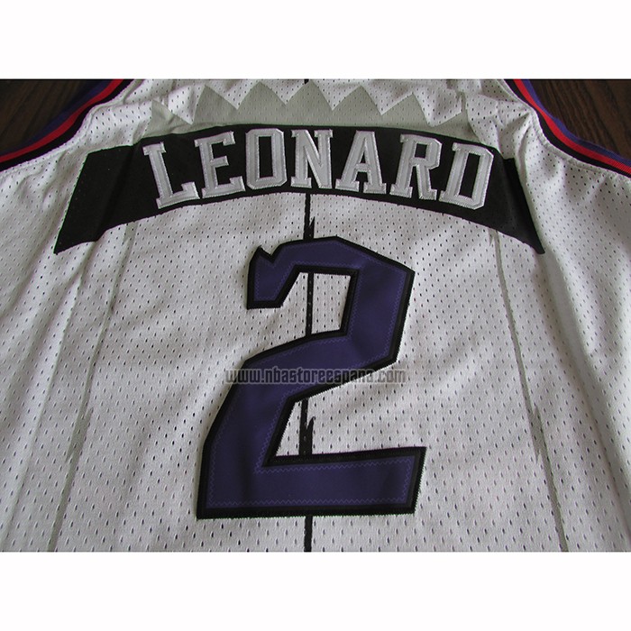 Camiseta Toronto Raptors Kawhi Leonard NO 2 Retro Blanco